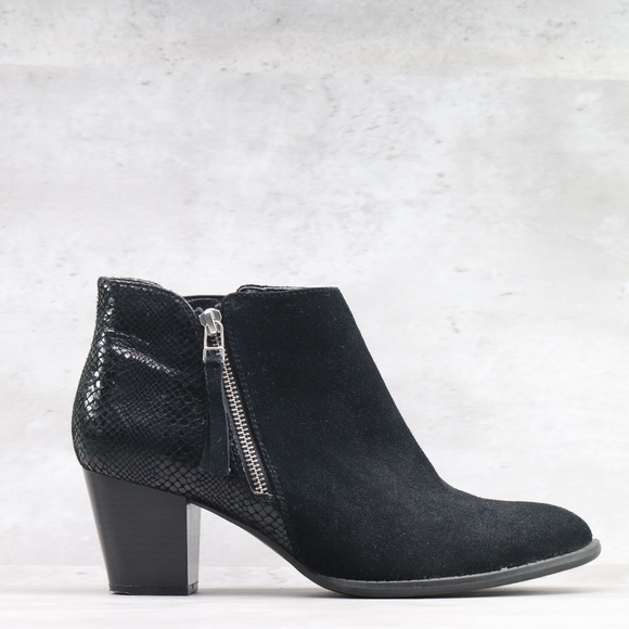 Vionic Shoes - Vionic Anne Women's 9.5 US Black Ortho Suede Snake Print Ankle Boots Bootie
